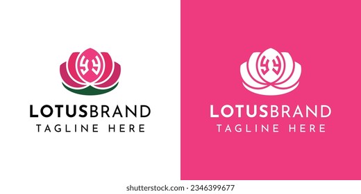 Letter YY Lotus Logo, suitable for business related to lotus flower with YY initial.