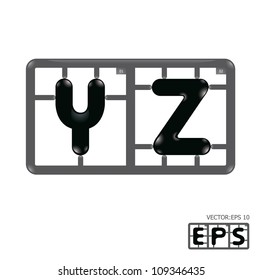 Letter yz model-kit alphabet vector