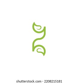 Letter Z or 2 Leaf. Minimal, Simple, Modern for green business