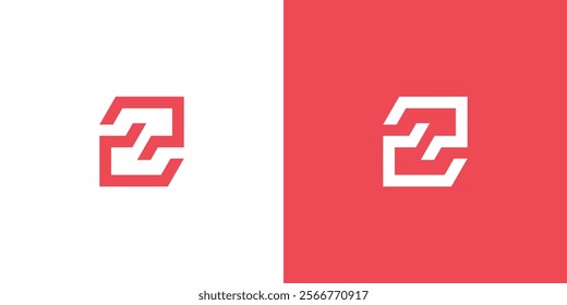 Letter Z or 2 with Line Logo Design