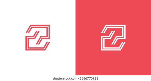 Letter Z or 2 with Line Logo Design