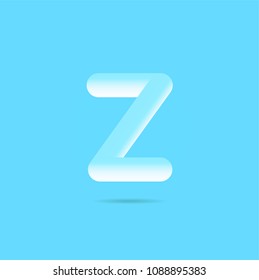 Letter Z 3D Bubble Text Logo vector.