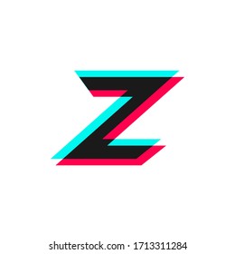letra z con efecto de fallo 3d