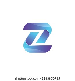 LETTER Z 3D LOGO MODERN BLUE