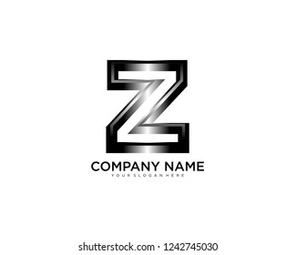 letter Z 3d style, initial logo template vector.