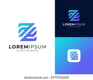 Letter Z Abstract Geometric Modern Futuristic Monogram Vector Logo Design Illustration