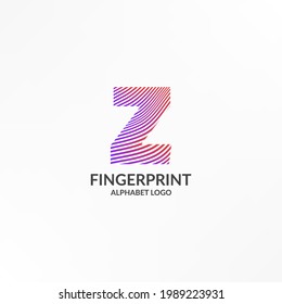 letra Z rayas de gradiente abstractas huella dactilar diseño de logotipo vectorial
