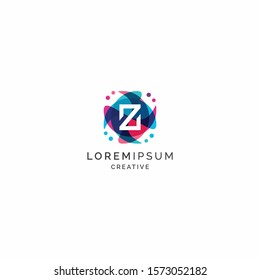 Letter Z Abstract Logo Design Template. Colorful Overlay Vector Illustration