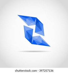 Letter z from acute abstract elements