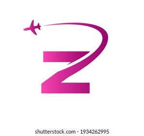 Letter Z Air travel logo design template. Air Travel Logo Design with Z letter.