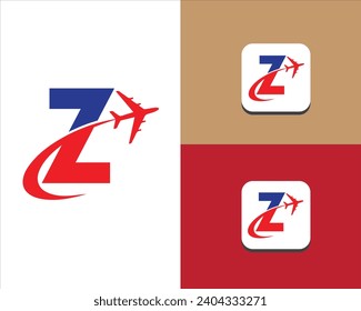 Letter Z Air Travel Logo Design Template