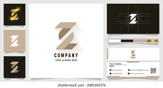 Letter Z or aL monogram logo with business card design
