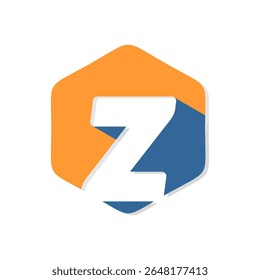 Letter z alphabet in polygon design vector