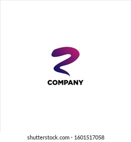 Letter Z Alphabetic Logo Design Template, Line Logo Concept, Purple and White