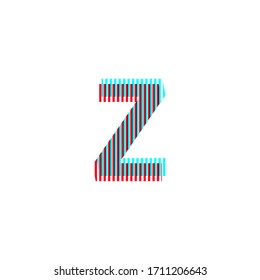 letter "Z", anaglyph effect, editable vector