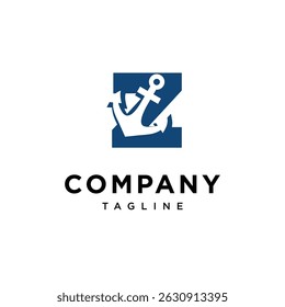 Letter Z Anchor Logo Icon Vector