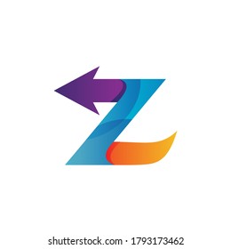 Letter z arrow logo design