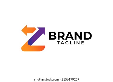 Letter Z Arrow Logo Design, usable for logistic, finance and company logos,  vector illustration