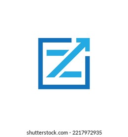 Letter Z mit Pfeil-Logo-Design, Wachstum, Consulting-Logo, Finanz, Vektorgrafik, Symbol-Design, Z-Zeichen, Logo-Design für Unternehmen