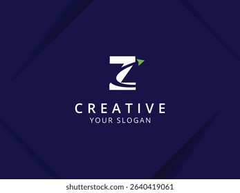 Letter Z with arrow logo design. Monogram Letter Z logo template