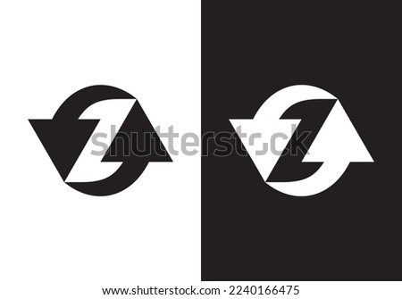 letter Z and arrow logo design. concept of rotation, recycling, renewal. vector illustration