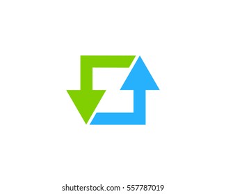 Letter Z Arrow Negative Space Logo Design Element