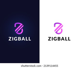 letter z and b logo design template