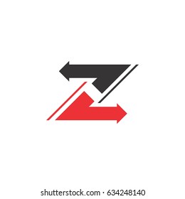 letter Z with back and forth arrow logo