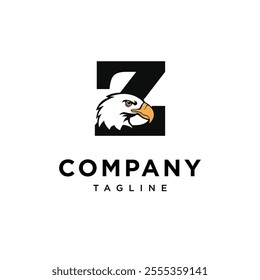 Letter Z Bald Eagle Logo Icon Vector