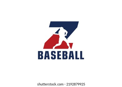 Letter Z with Baseball Logo Design. Vector Design Template Elements for Sport Team or Corporate.