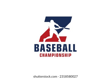 Letter Z with Baseball Logo Design. Vector Design Template Elements for Sport Team or Corporate.