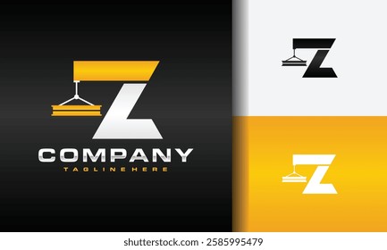 letter Z beam steel crane logo