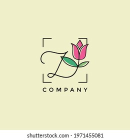 Letter Z Beautiful Flower Logo Design Vector Graphic Illustration