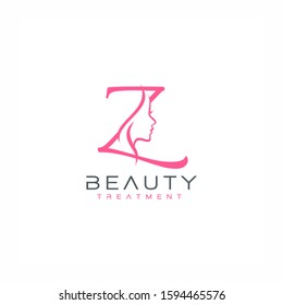 Letter Z beauty Face Logo Design Vector Icon