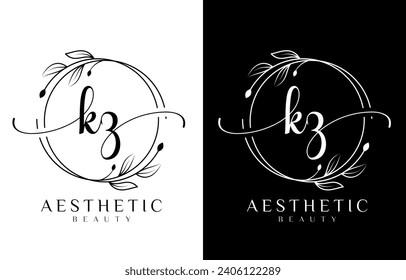 Letter Z Beauty Logo with Flourish Ornament