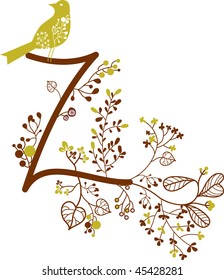 letter z with bird