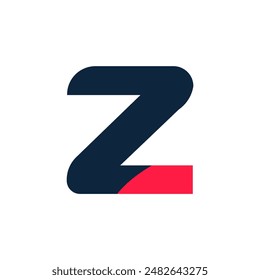 letter Z black and red color logo vector illustration template design