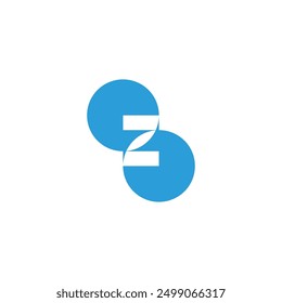 letter z blue bubble linked simple logo vector 