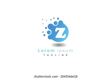 Letter z blue colour creative and simple bubble modern business logo