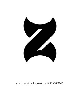 Letter Z bold shape modern flat monogram black logo