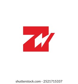 letra z parafuso energia simples geométrica vermelho logotipo vetor 