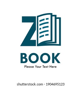 letter z with book logo template illustration. suitable for education, brand, website etc.
