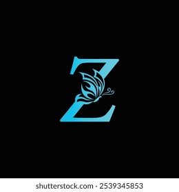 Letra Z mariposa Logo Diseño Plantilla de Ilustración vectorial, Z mariposa logo