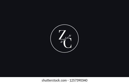 LETTER Z AND C FLOWER LOGO WITH CIRCLE FRAME FOR LOGO DESIGN OR ILLUSTRATION USE