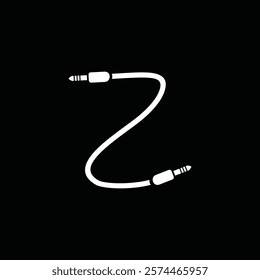 Letter Z Cable Jack Logo Design Vector Icon Graphic Symbol Illustration