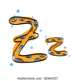 Letter Z from candy alphabet. Vector illustration