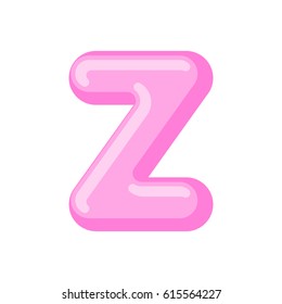 Letter Z candy font. Caramel alphabet. lollipop lettering. Sweet ABC sign
