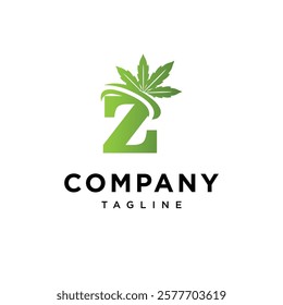 Letter Z Cannabis Logo Icon Vector