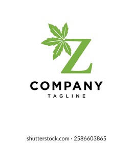 Letter Z Cannabis Logo Icon Vector