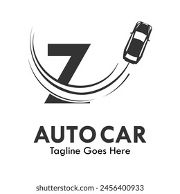 Letra z con Plantilla de logotipo de Vector de coche. Fuentes adecuadas para el evento, la promoción, el logotipo, el Anuncio, el monograma y el cartel. Símbolo de etiqueta de alfabeto para la marca y la identidad.